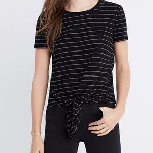 Madewell striped front-tie tee